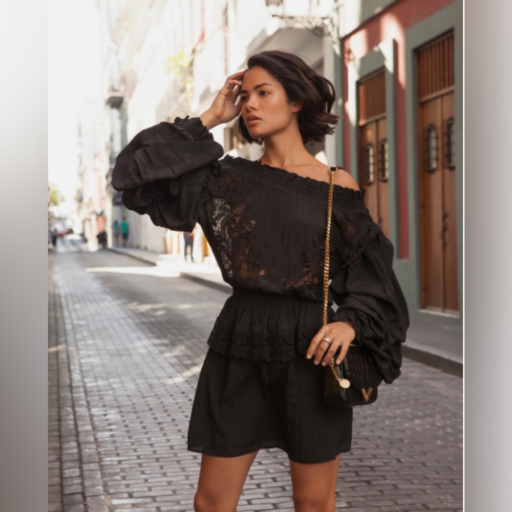 The Kooples off the shoulder dress with lace